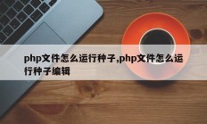 php文件怎么运行种子,php文件怎么运行种子编辑