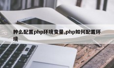 肿么配置php环境变量,php如何配置环境