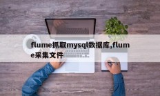 flume抓取mysql数据库,flume采集文件