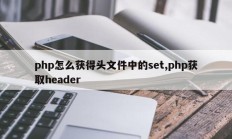 php怎么获得头文件中的set,php获取header
