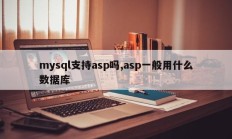 mysql支持asp吗,asp一般用什么数据库