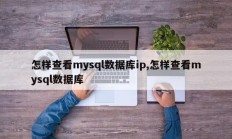 怎样查看mysql数据库ip,怎样查看mysql数据库