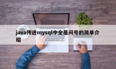 java传进mysql中全是问号的简单介绍