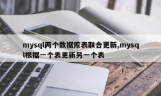 mysql两个数据库表联合更新,mysql根据一个表更新另一个表