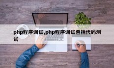 php程序调试,php程序调试包括代码测试