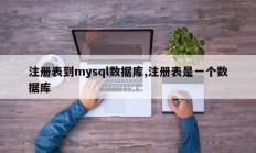 注册到mysql数据库，注册的就是一个数据库