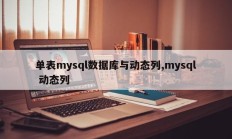 单表mysql数据库与动态列,mysql 动态列