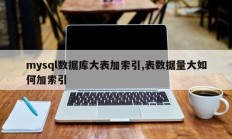 mysql数据库大表加索引,表数据量大如何加索引