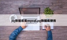 pg数据库吴mysql,pg数据库使用