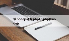 学nodejs还是php好,php和nodejs