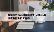 Mysql数据库博主，MYSQL数据库数据分析工程师