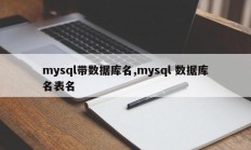 mysql带数据库名,mysql 数据库名表名