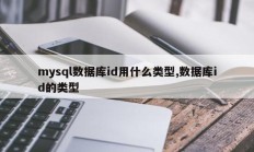 mysql数据库id用什么类型,数据库id的类型