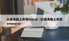 云服务器上安装mysql（云服务器上安装vmware）