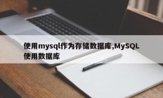 使用mysql作为存储数据库,MySQL使用数据库