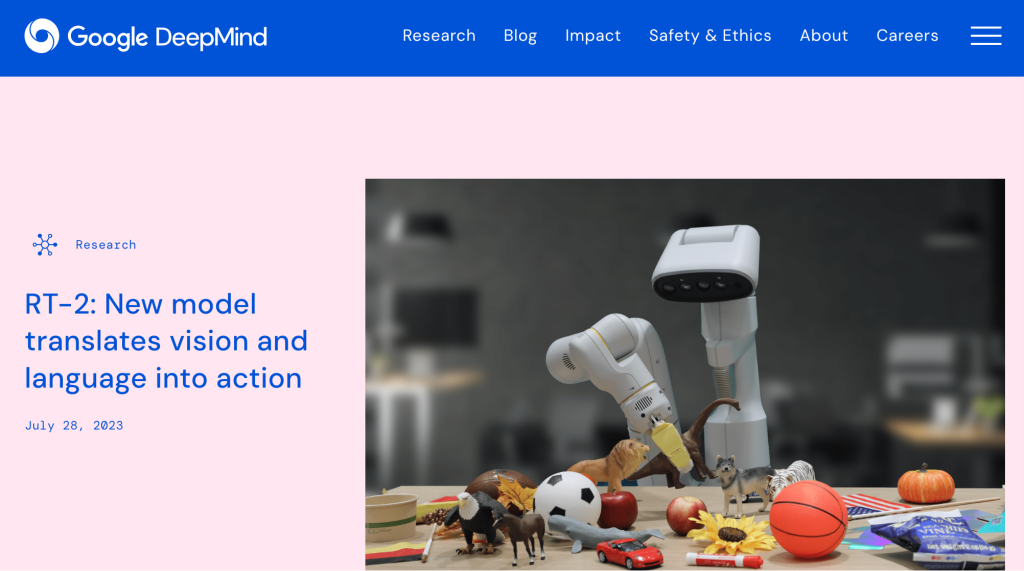 Google DeepMind AI机器人放大招——听懂人话的RT-2横空出世！