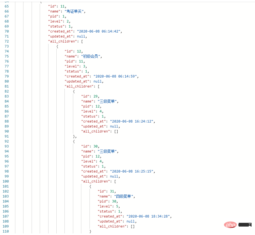 Laravel 框架实现无限极分类的方法
