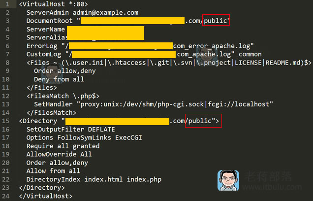 Apache Web自定义THINKPHP框架网站配置默认指向根目录