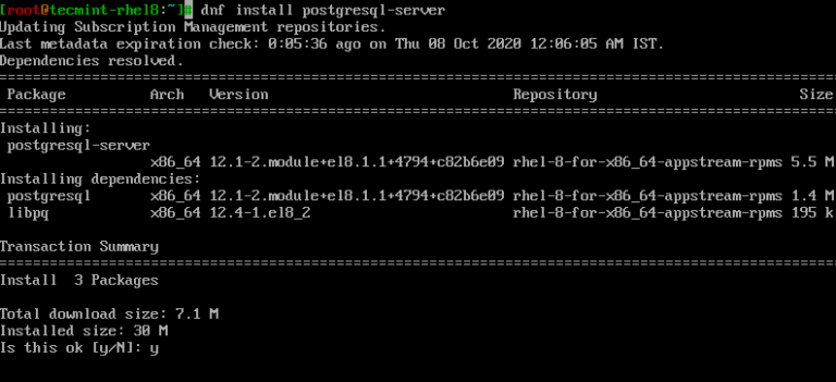 如何在RHEL 8中安装PostgreSQL和pgAdmin
