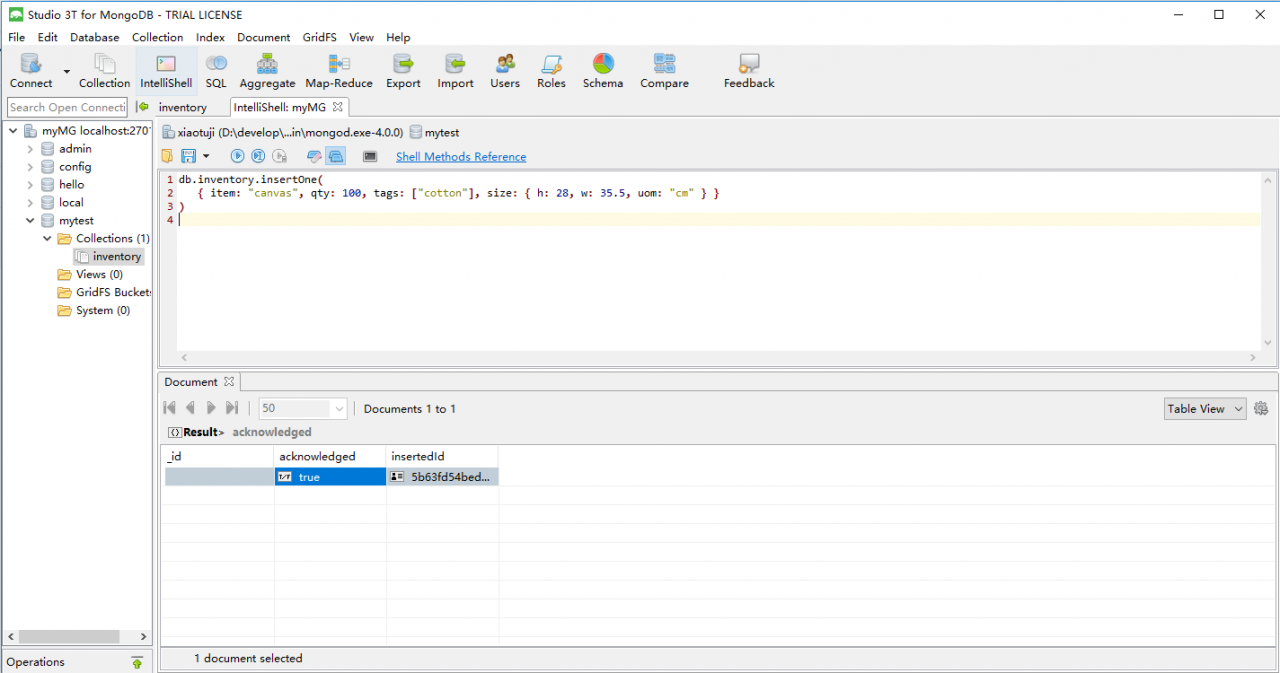 MongoDB可视化工具Studio 3T的使用(CRUD)